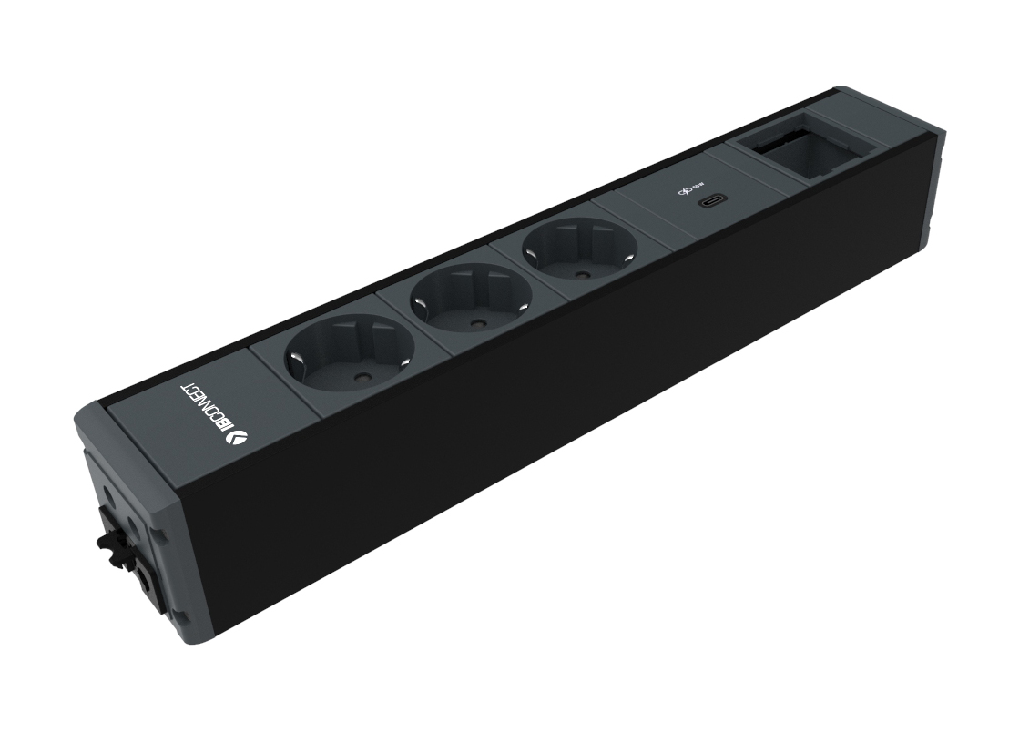 CUBO - 3xPOWER OUTLET + 1xUSB CHARGING TYPE A+C + 1xBLANK MODULE