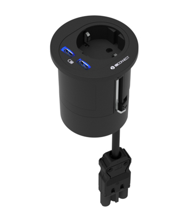 ATOM - 1xT. ELÉCTRICA + 2xUSB CARGA TIPO C