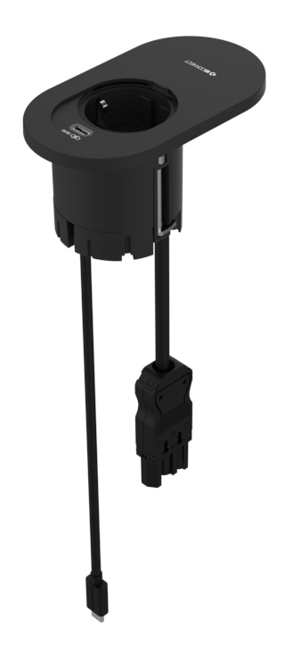 ORBIT - 1xPRESA ELETTRICA + 1xRICARICA USB TIPO C + 1xDOCKING (60W)