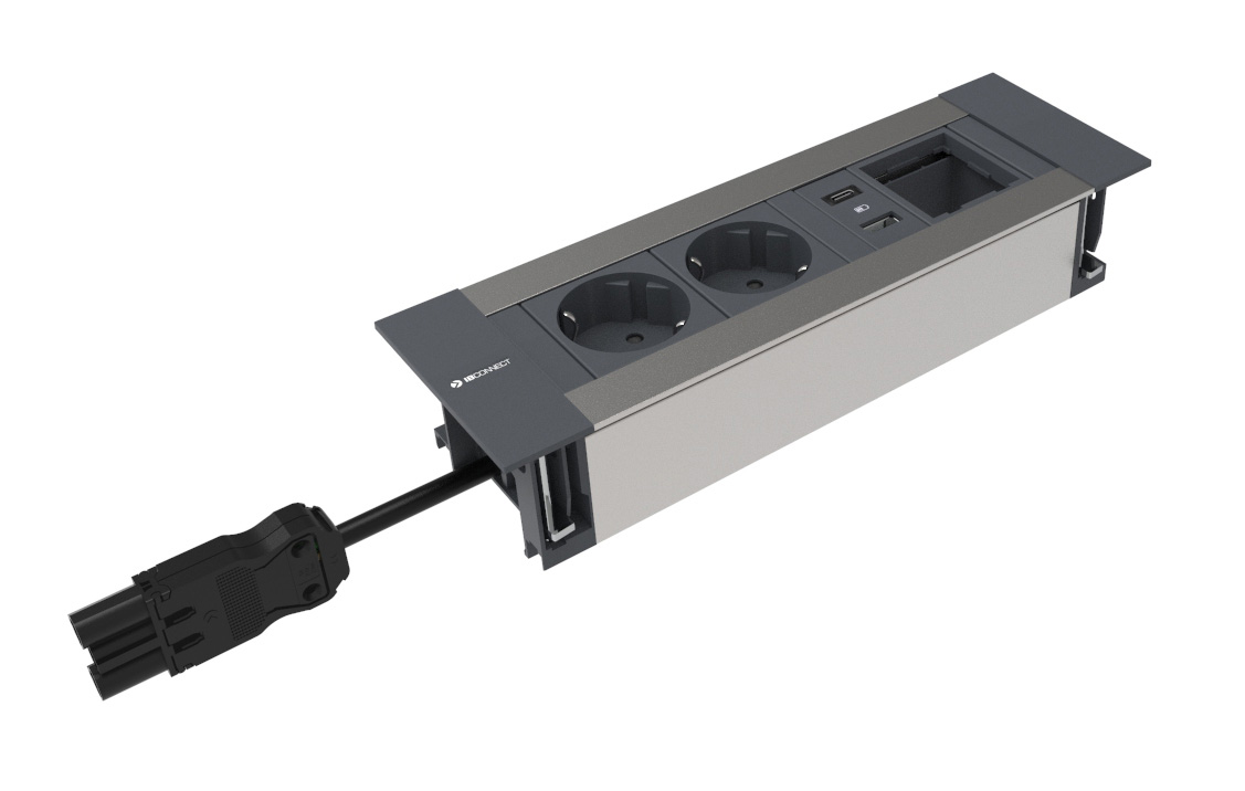 INTRO2.0 - 2xSTECKDOSE + 1xUSB-LADEN TYP A+C + 1xLEERMODUL