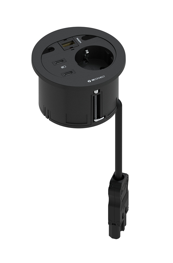 DIVUS - 1xPRESA ELETTRICA + 2xRICARICA USB TIPO C + 1xHDMI