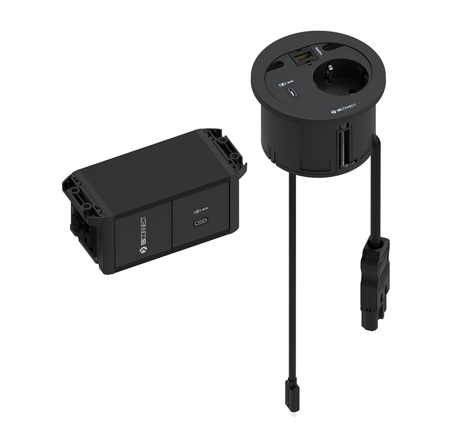 DIVUS - 1xPRESA ELETTRICA + 1xRICARICA USB TIPO C + 1xDOCKING (36W) + 1xHDMI