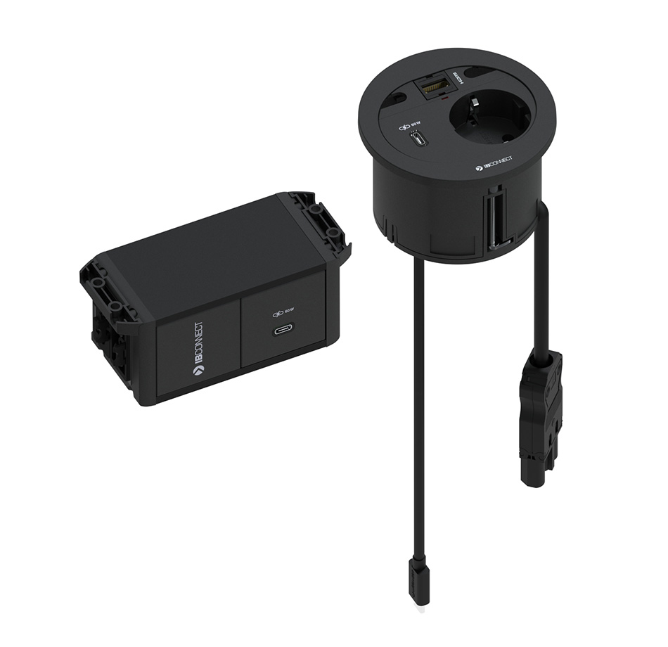 DIVUS - 1xPRESA ELETTRICA + 1xRICARICA USB TIPO C + 1xDOCKING (60W) + 1xHDMI