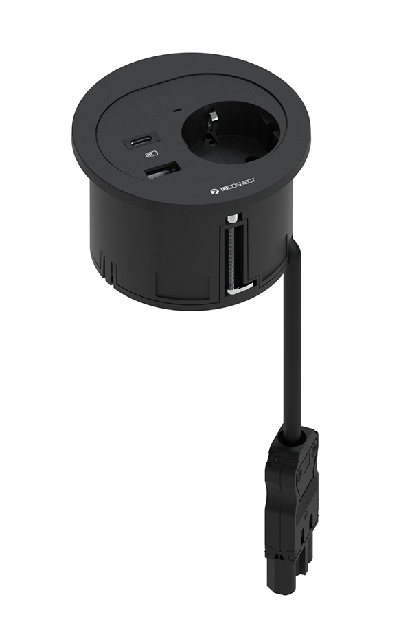 DIVUS - 1xPRESA ELETTRICA + 1xRICARICA USB TIPO A + 1xRICARICA USB TIPO C + COPERCHIO CIECO