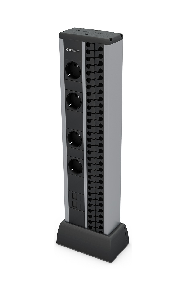 MINI-SÄULE - 4xSTECKDOSE + 1xPLATTE 2RJ45 + ORGANIZER