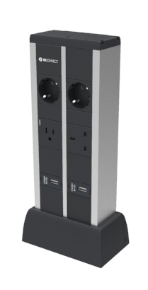 DUPLO CHARGE POINT - 4xPRISE ÉLECTRIQUE + 2xCHARGE USB TYPE A