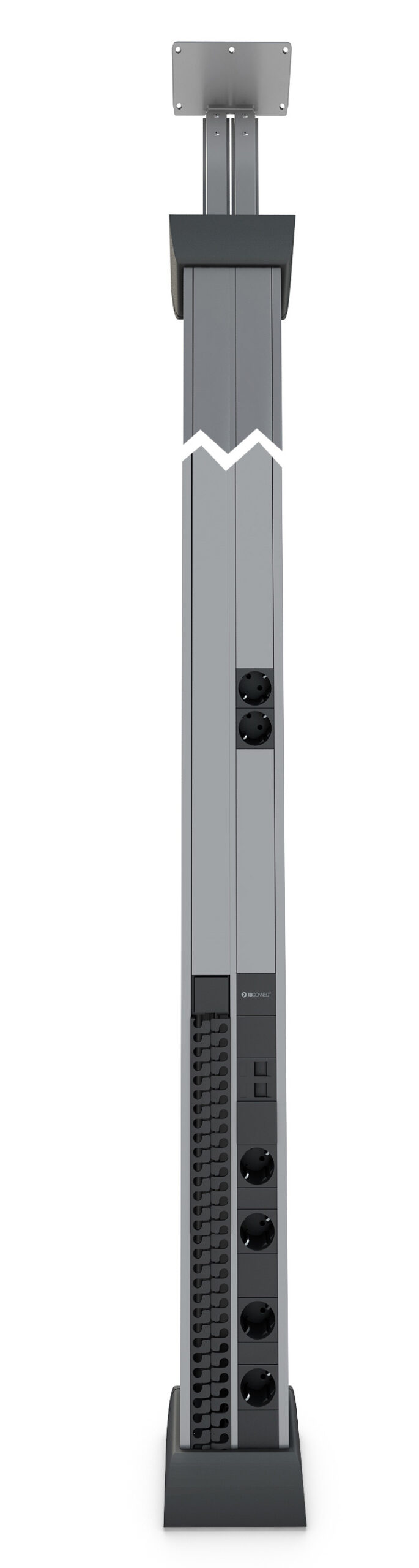 SÄULE - 4+2xSTECKDOSE + 1xPLATTE 2RJ45 + ORGANIZER