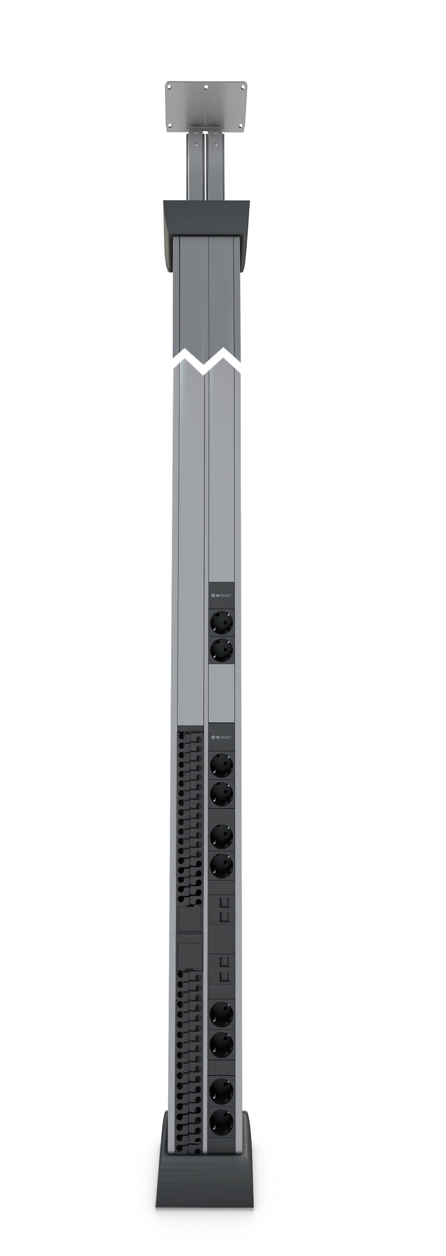 SÄULE - 8+2xSTECKDOSE + 2xPLATTE 2RJ45 + ORGANIZER