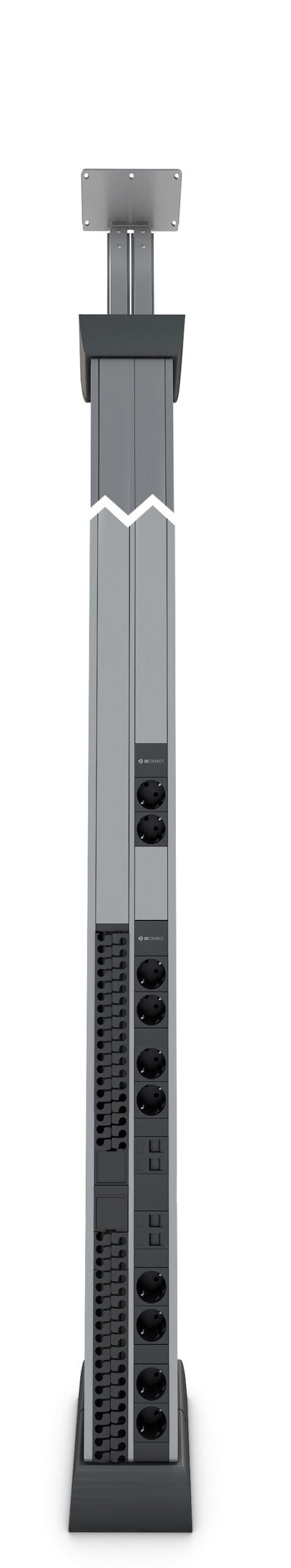 SÄULE - 2x(8+2xSTECKDOSE + 2xPLATTE 2RJ45 + ORGANIZER)